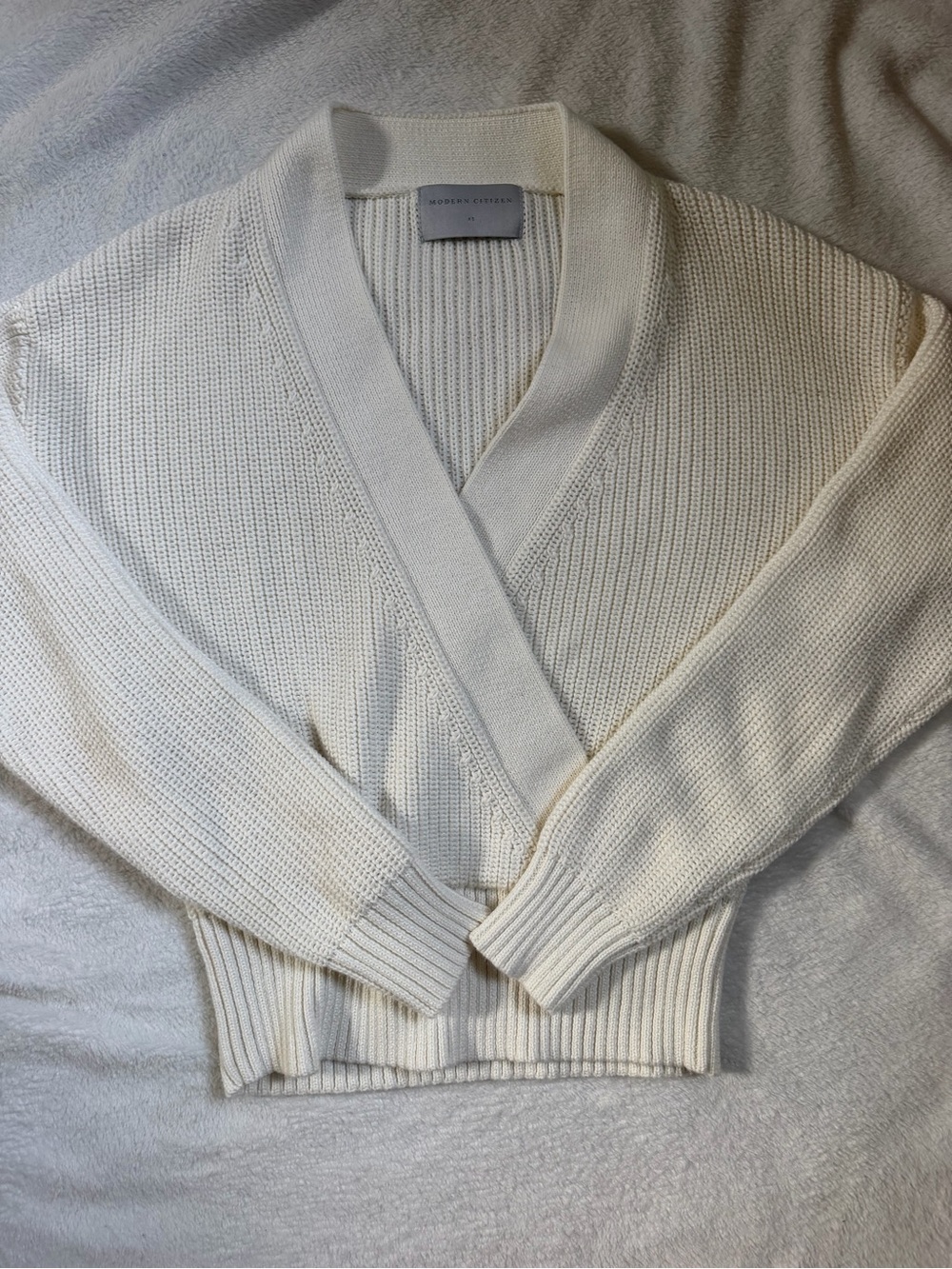 Modern Citizen Ivory Chunky Knit Cardigan Sweater XS